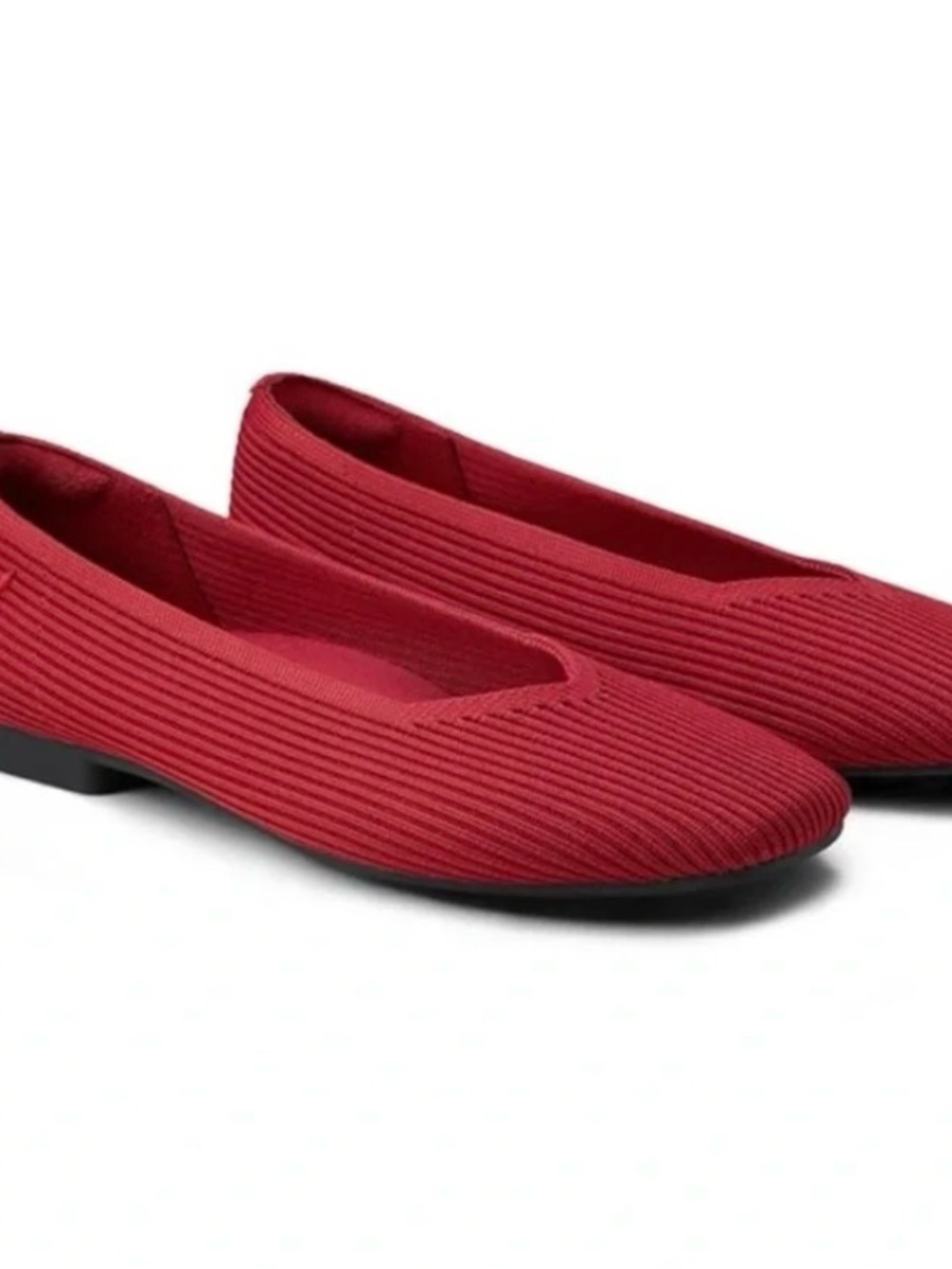 Lightweight Square-Toe V-Cut Flats Red — Size 41 US 9.5 - Picture 2 of 11